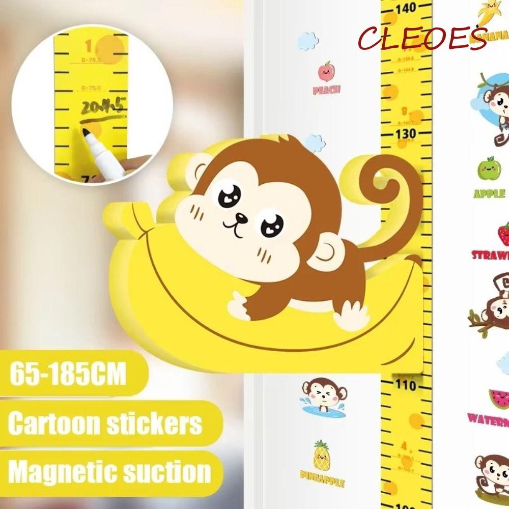 CLEOES 3D Height Wall Sticker, Animal Movable Height Measuring Ruler ...