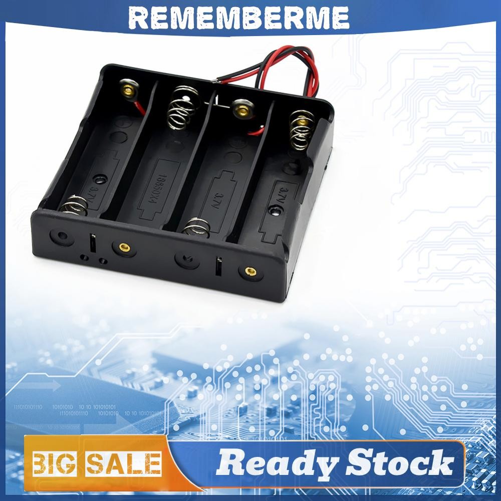 1 2 3 4 Slot 18650 Battery Storage Box Case Plastic Black for 18650 3 ...