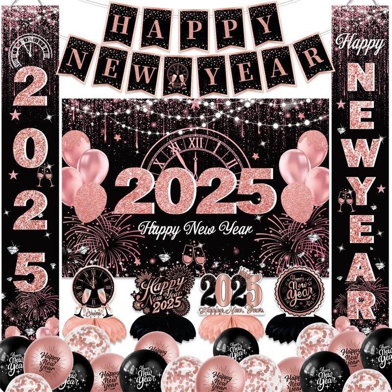 2025 New Year'S Theme Party Decorative Products Banner Hanging Cloth