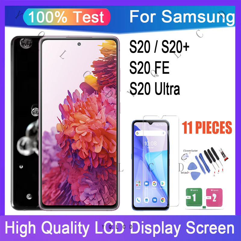 Olivechard S20 FE 4G G780/5G G781 OLED LCD Display Cloud Navy Frame 6.43 for Samsung Galaxy S20 FE 4/5G LCD Screen Display Replacement Touch Digitizer Assembly Kit sm-g781b/u/u1/w/n/v sm-g780f/g