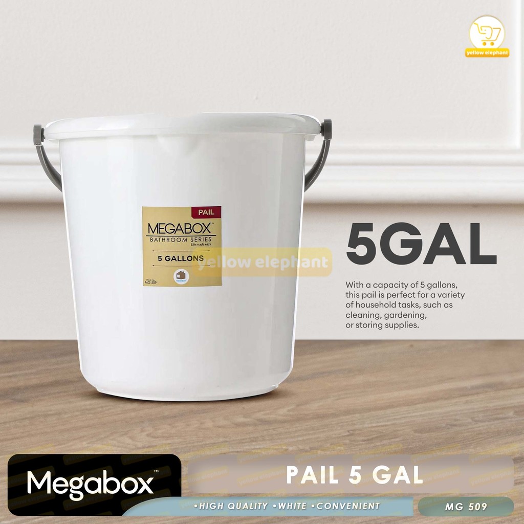 Megabox 4 & 5 Gallons Capacity Pail / Timba - High Quality - Yellow ...