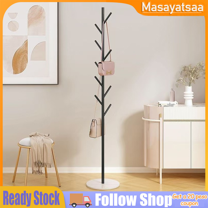 Nordic Multiple Hooks Coat Rack Marble Stand Clothes Rack Bedroom ...