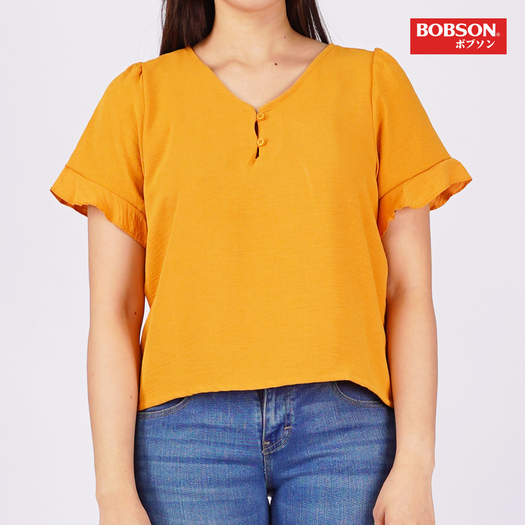 Bobson Japanese Ladies Basic Woven Shirt Relaxed Fit 154995 (Beige) main image 0