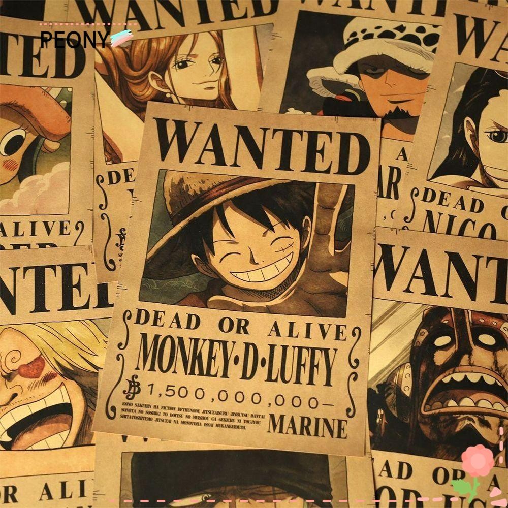 PEONY One Piece Posters, Straw Hat Series Pirate Wanted Wall Paper ...