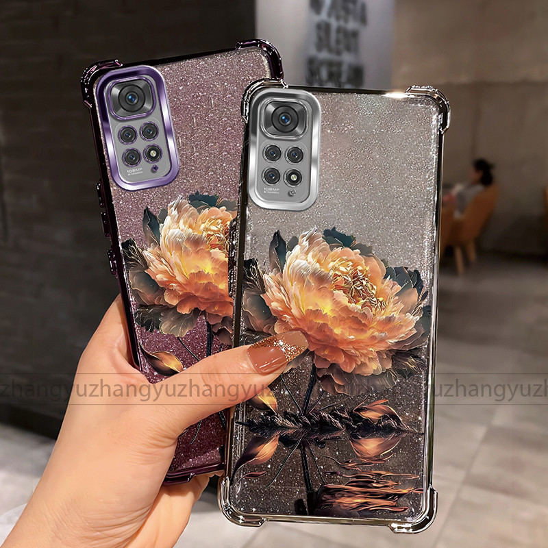 Case For Redmi Note 11 4g Pro 11s Phone Case 2025 Lotus Glitter Paper 