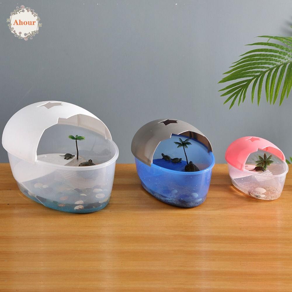 AHOUR Turtle Hydroponic Box, With Cover Removable Animal Water Tank