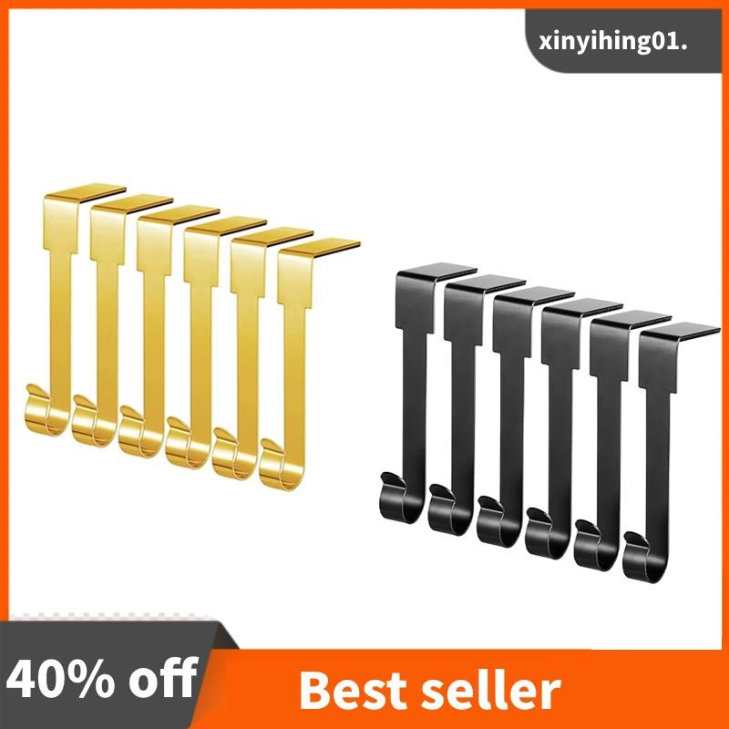 ARCHCRTC Christmas Stocking Holders Fireplace Hooks For Mantel - Gold, 6 Pack