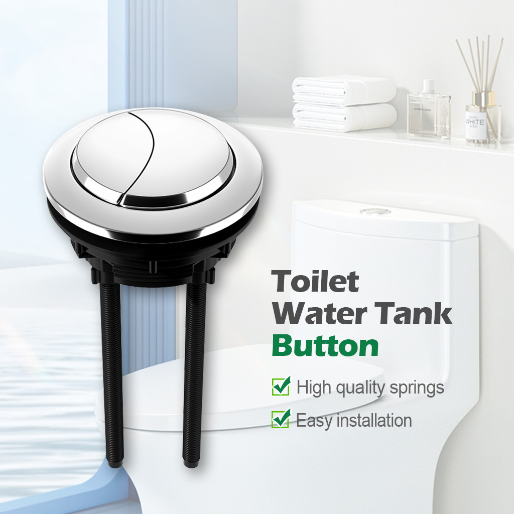 Plastic Dual Flush Toilet Water Tank Push Button With 2 Rods for 38/48 ...