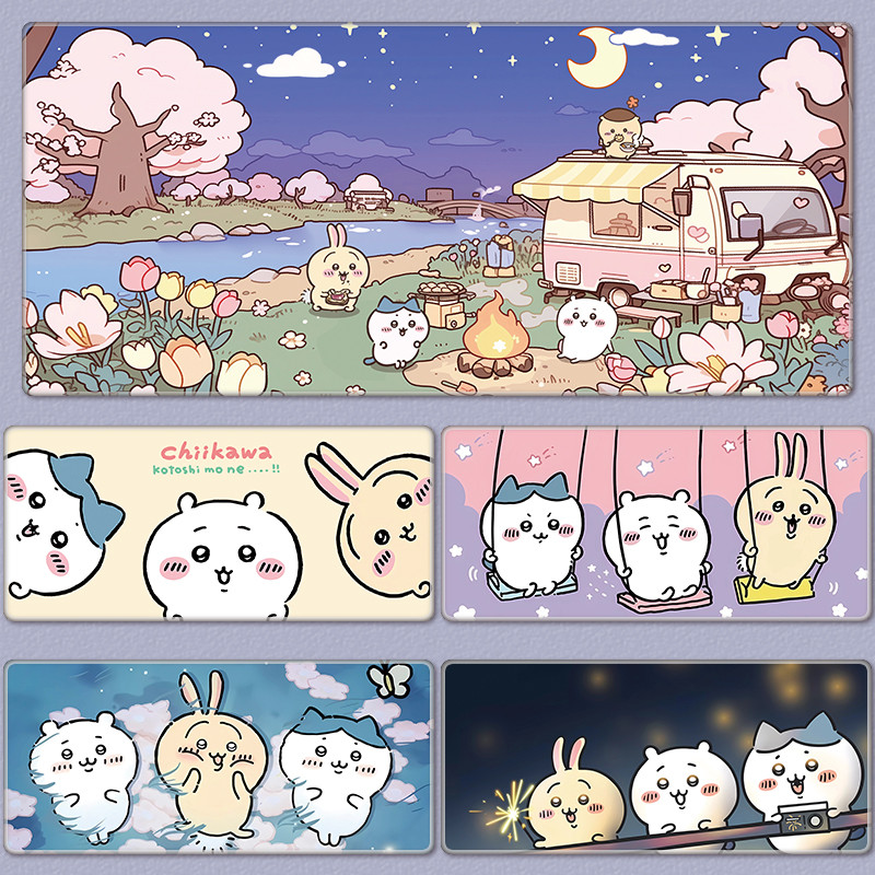 Chiikawa Mouse Pad Large Girl Cute Cartoon Game Mousepad Chi Hachi ...
