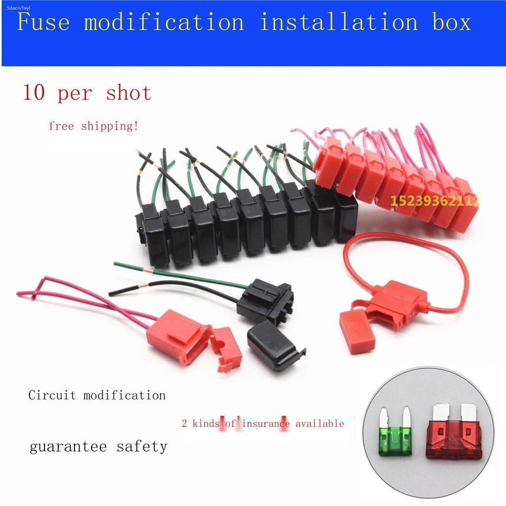 Car Fuse Box Car Modified Safety Fuse with Wire Waterproof Ceramic Fuse