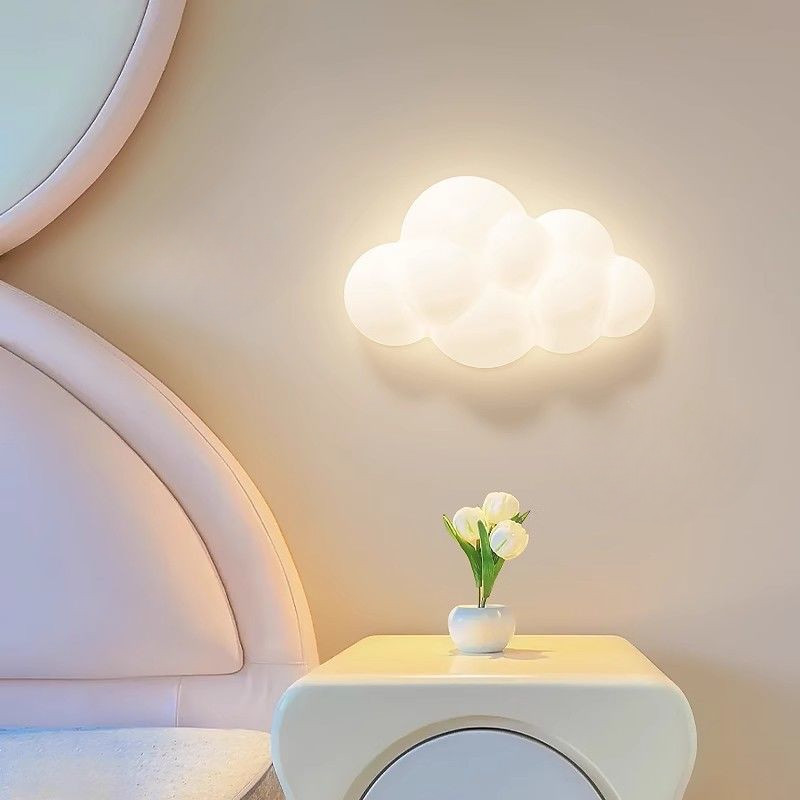 GUANSHAN Cloud LED Wall Lamp – Children's Bedroom Night Light, 18W, 3 Color Temperatures (Warm/Neutral/Cool), Iron & Acrylic, 11.9 X 7.5 X 1.4 Inches