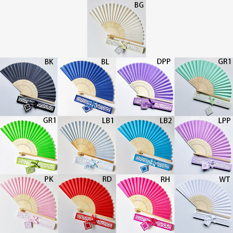 2024 Uningt Silk Folding Fan Wooden Hand Fan with Decorative Box and ...