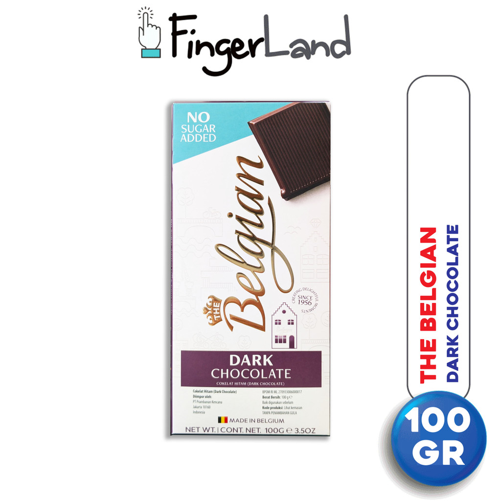 HITAM The BELGIAN No Sugar Added Dark Chocolate 100 grams Black ...