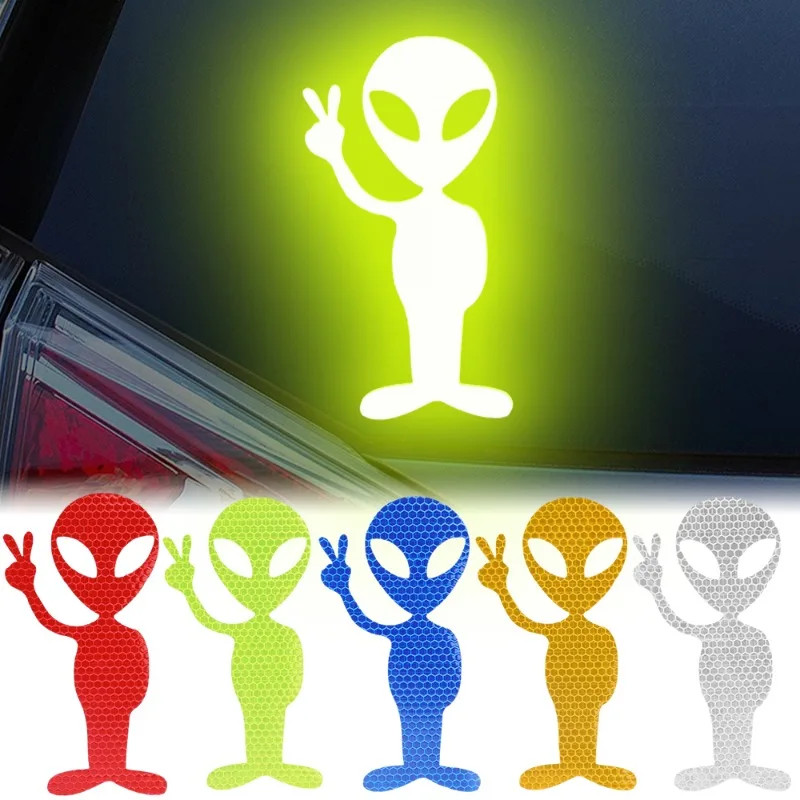 Alien Reflective Personalized Car Stickers Car Bumper Decorative ...