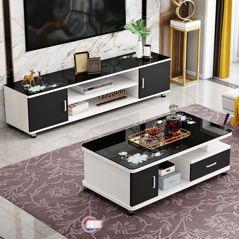 European-Style Home TV Bench for Bedroom Coffee Table Combination Light ...