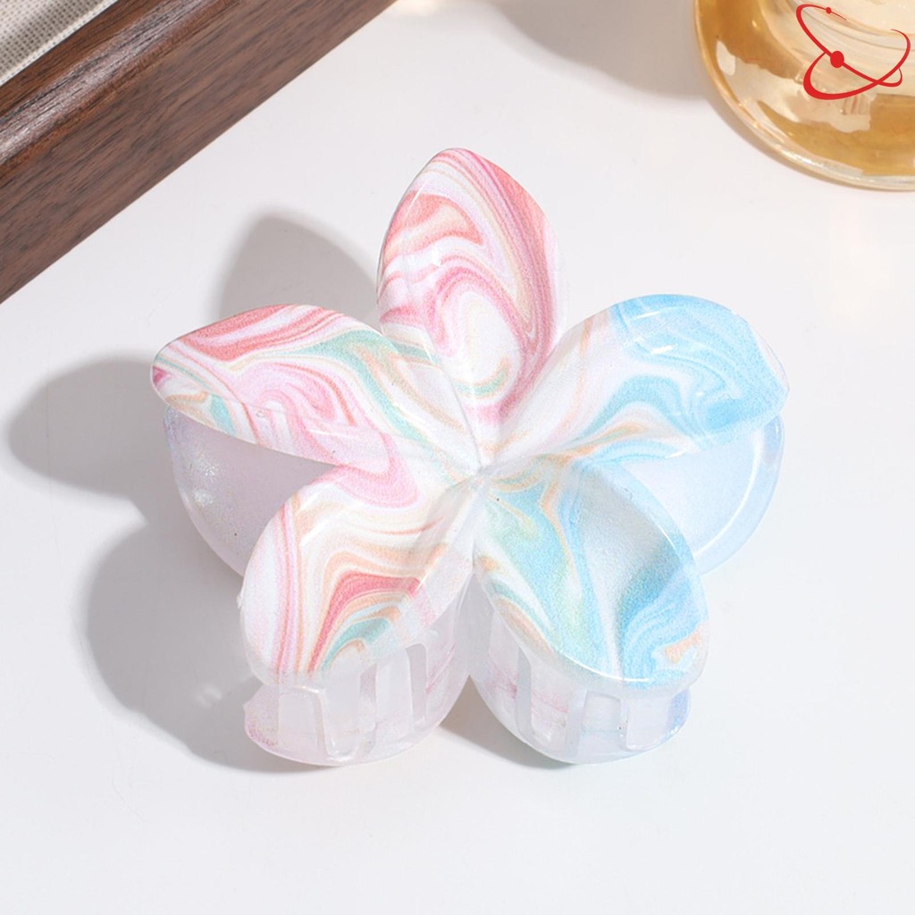 Gradients Flower Pattern Hair Claw Clip Fresh Style Stable Grip Claw ...