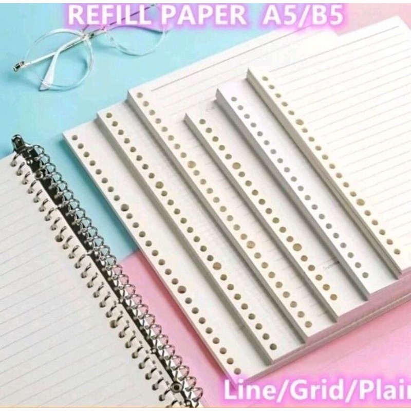 Loose Leaf Binder Cover and Refill A5/B5 20/26 Holes Stationary ...