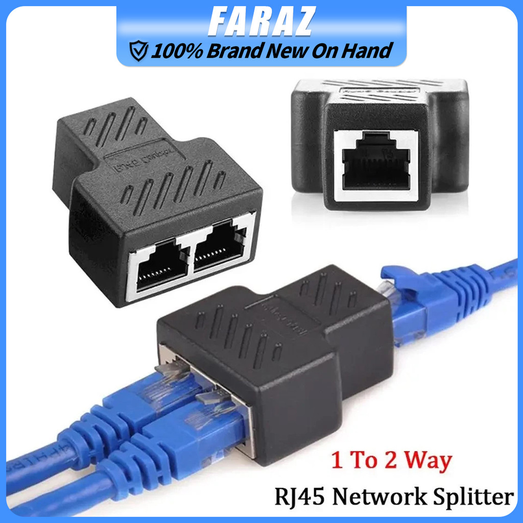RJ45 to 2 Way RJ45 Splitter Connector Dual LAN Ethernet Socket 8P8C ...