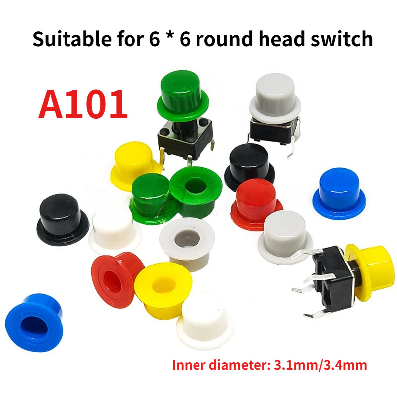 50Pcs A101 type button cap Suitable 6x6mm Tact Switch Dual inner ...