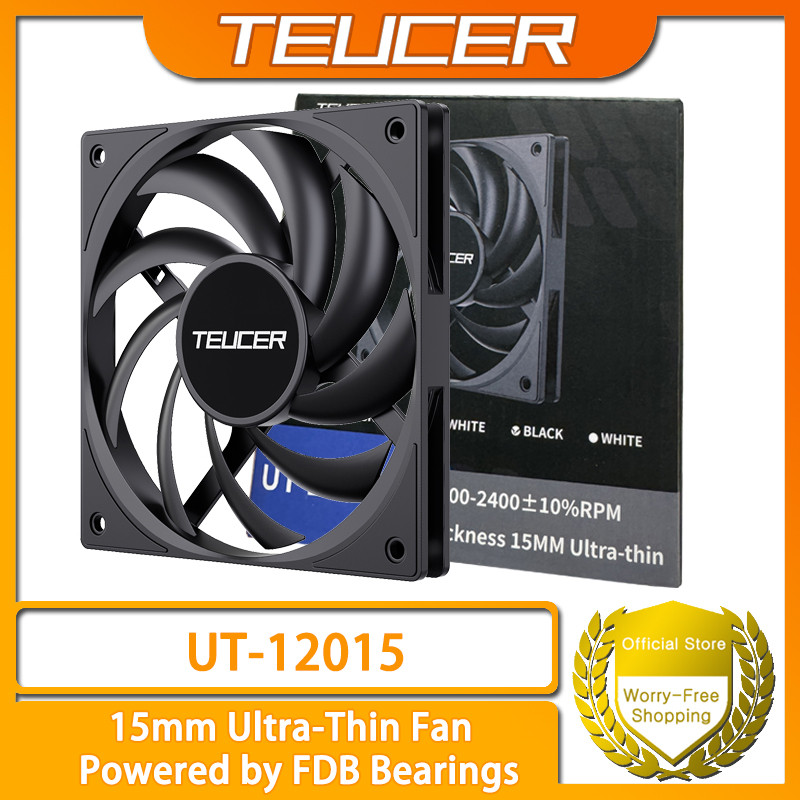 TEUCER UT-12015 PC Fan 120x120x15mm Slim FDB Bearing Case Fan with PWM ...