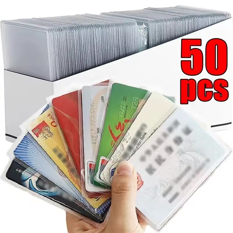 Transparent Card Cover Frosted Anti-Magnetic Storage Card Holder PVC ...