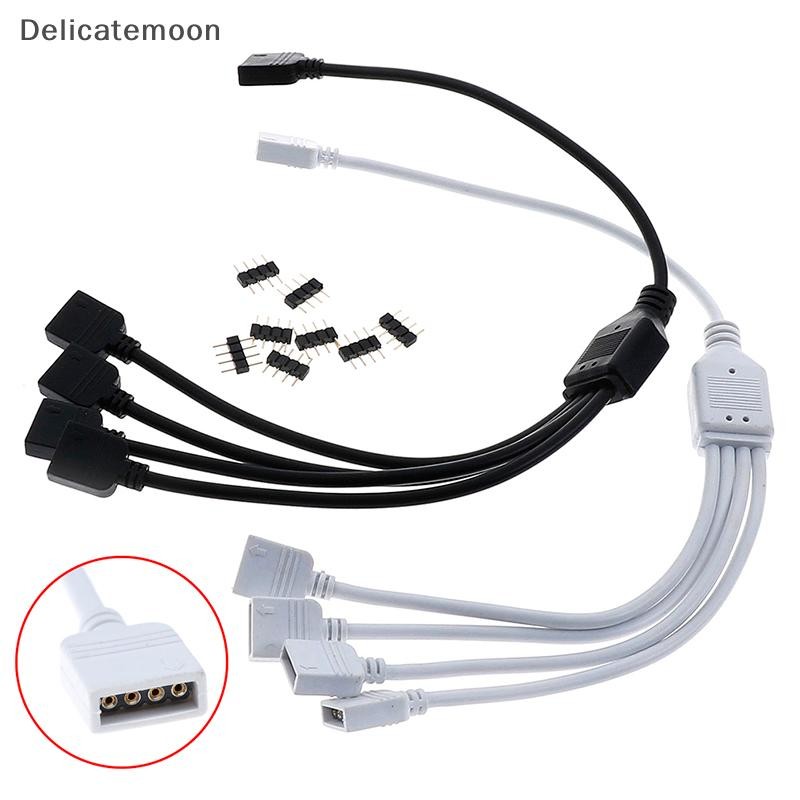 Delicatemoon 4 Pin RGB Led Connector Cable 1 to 3 RGB 4 Pin LED ...