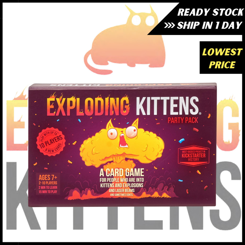 Exploding Kitten Party Pack Card Games Base Edition Imploding Kittens ...
