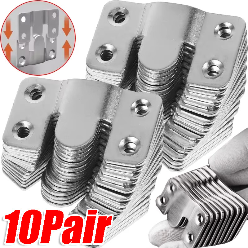 1/5/10pcs Stainless Steel Interlock Brackets, Hanging Buckle Kit for ...