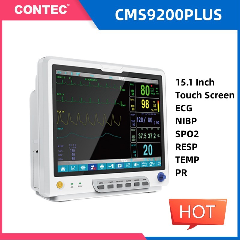 GG+CONTEC CMS9200PLUS Touch Screen ICU Patient Monitor Vital Signs ...