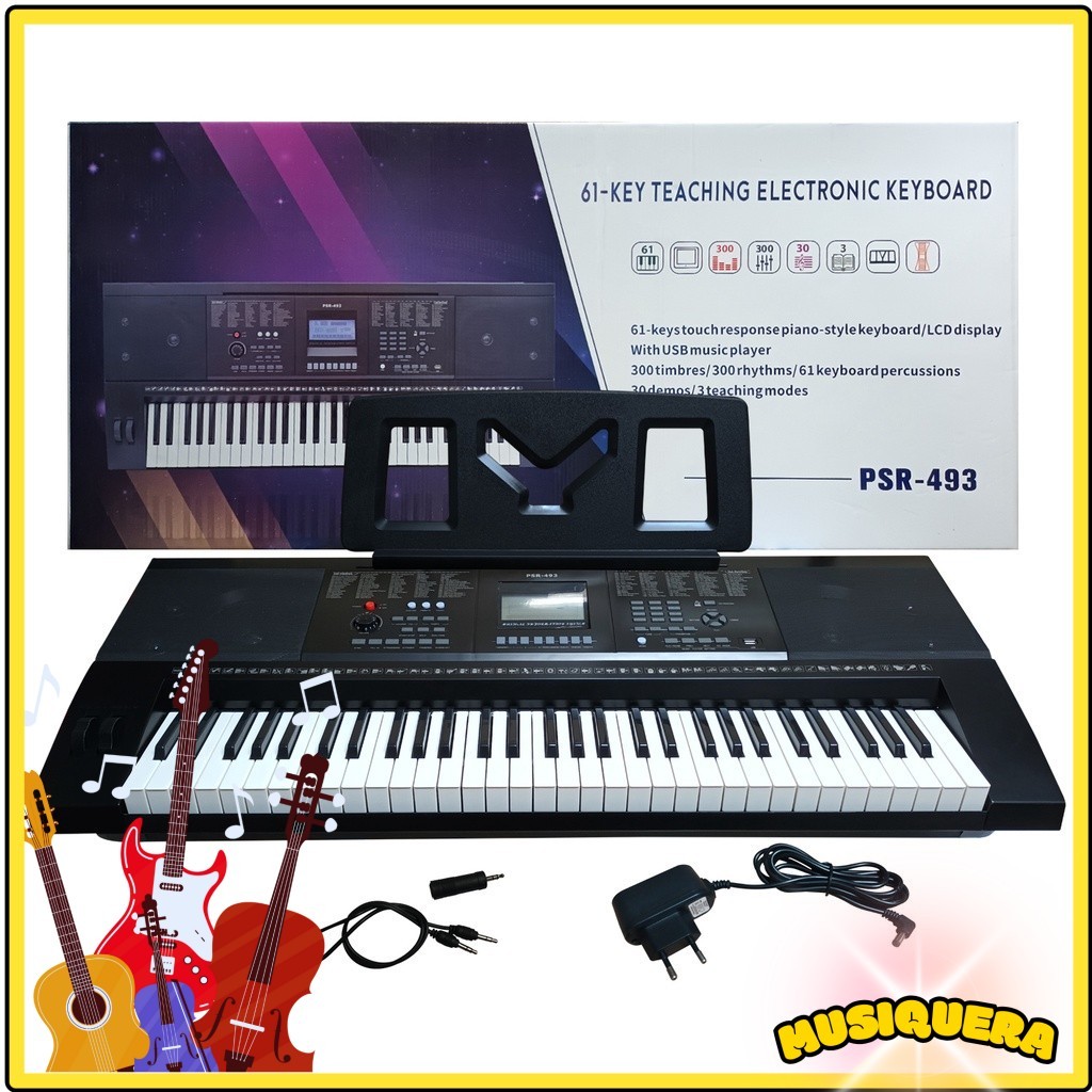 Portable PSR-493 61-Key Music Keyboard – Built-in Speakers & USB MP3 ...