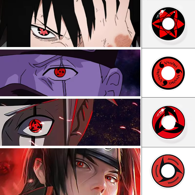 Jewelens 2pcs/1pair Red Color Contact Lenses Naruto Uchiha Sharingan ...