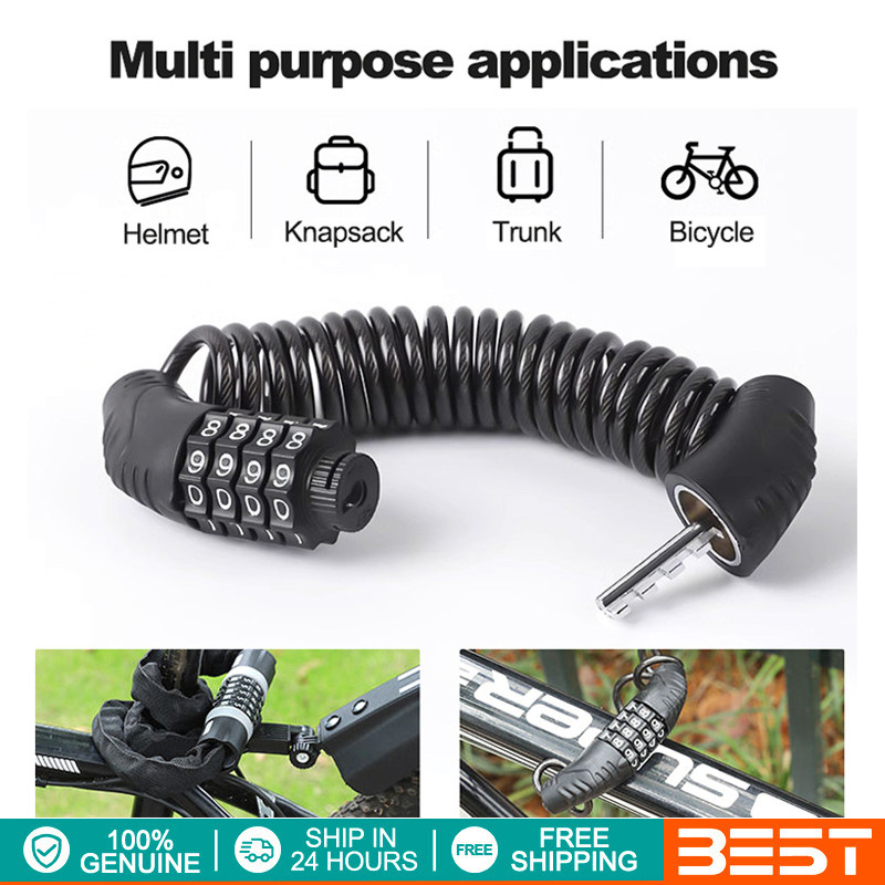 Motorcycle Helmet Lock with Adjustable Combination Password Lock Anti ...