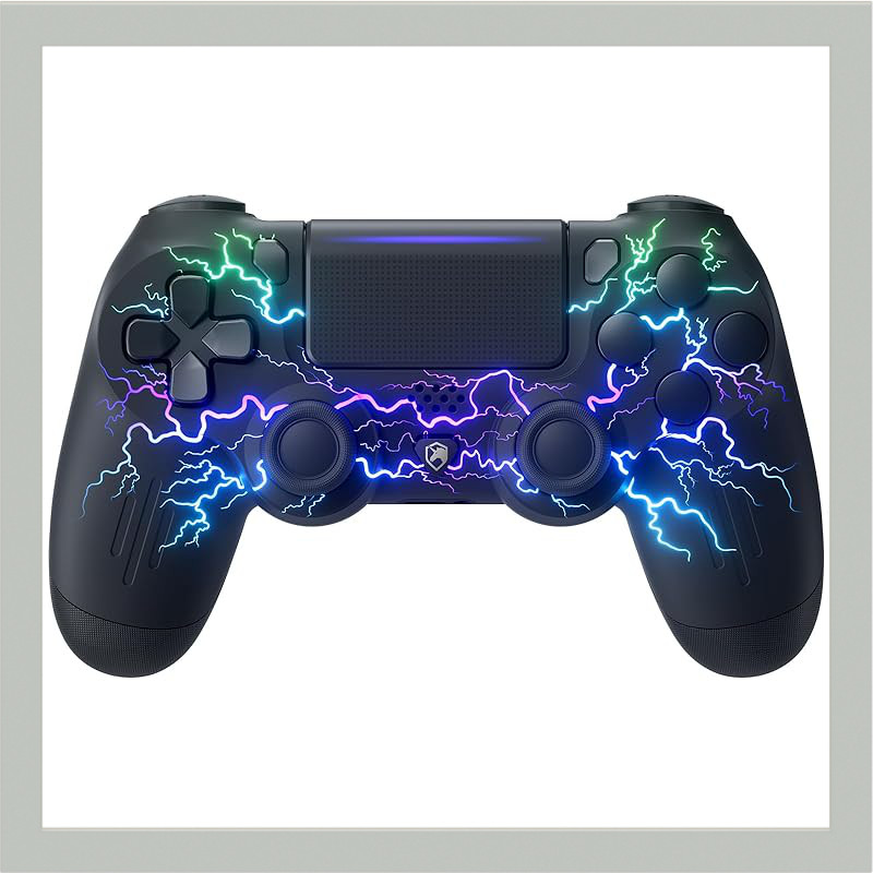 ECHTPower Wireless PS4 Controller with RGB Lights, Vibration Function ...