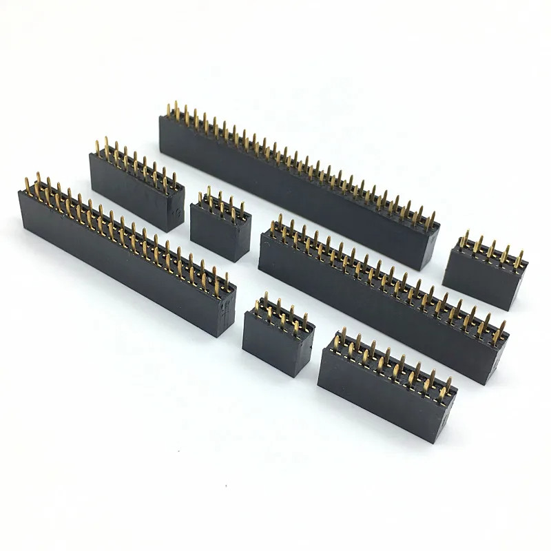 10pcs 2.54mm Double Row Straight Female 2-40P Pin Header Socket ...