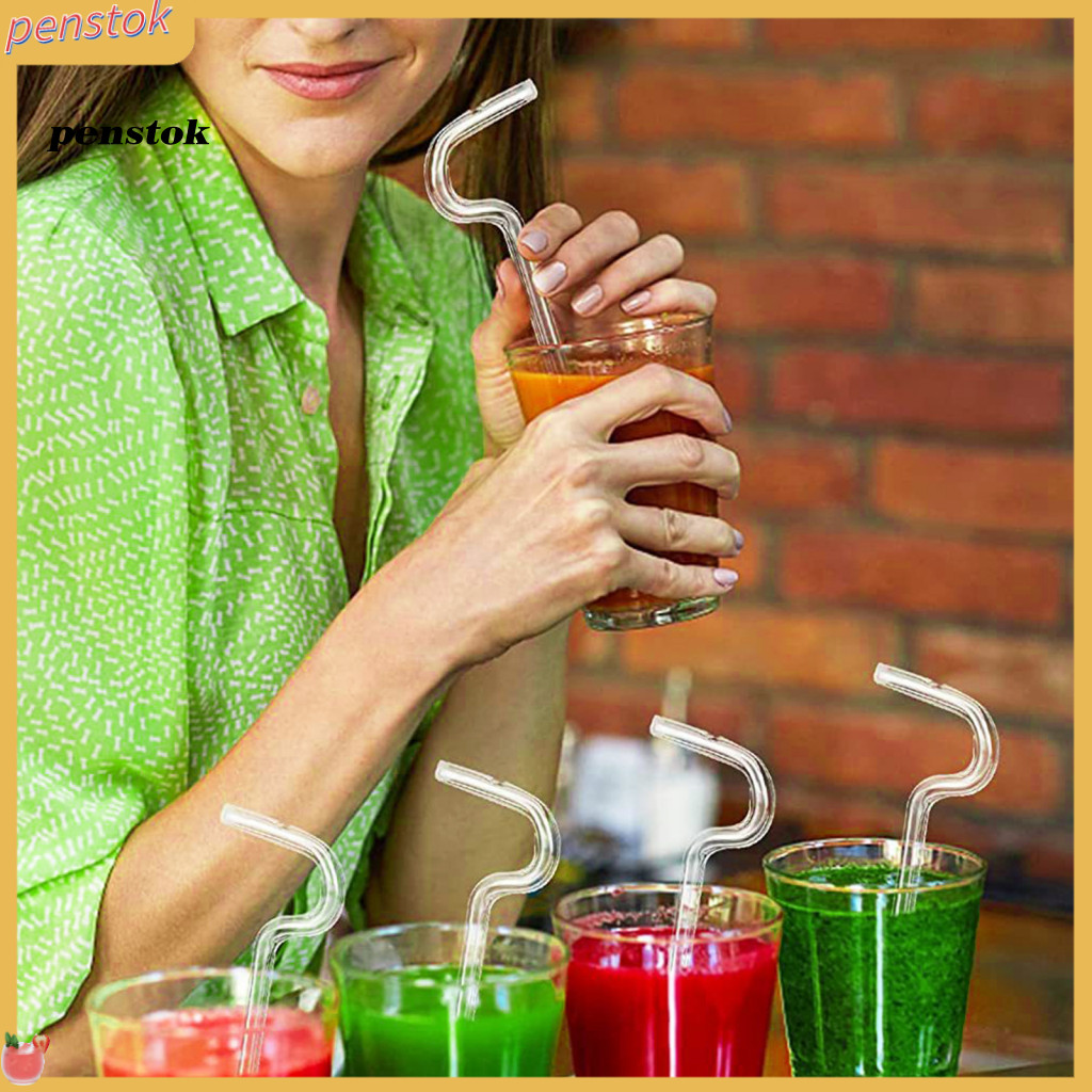 PEN| Drinking Straw with Free Cleaning Brush Removable Plug Reusable ...