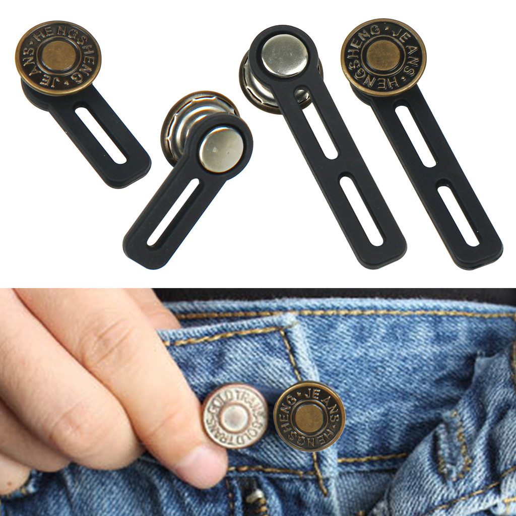4Pcs Metal Button Extender For Pants Jeans Free Sewing Adjustable ...