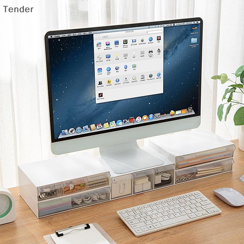 [Shyvana] Transparent Computer Monitor Stand Riser With Storage Drawer ...