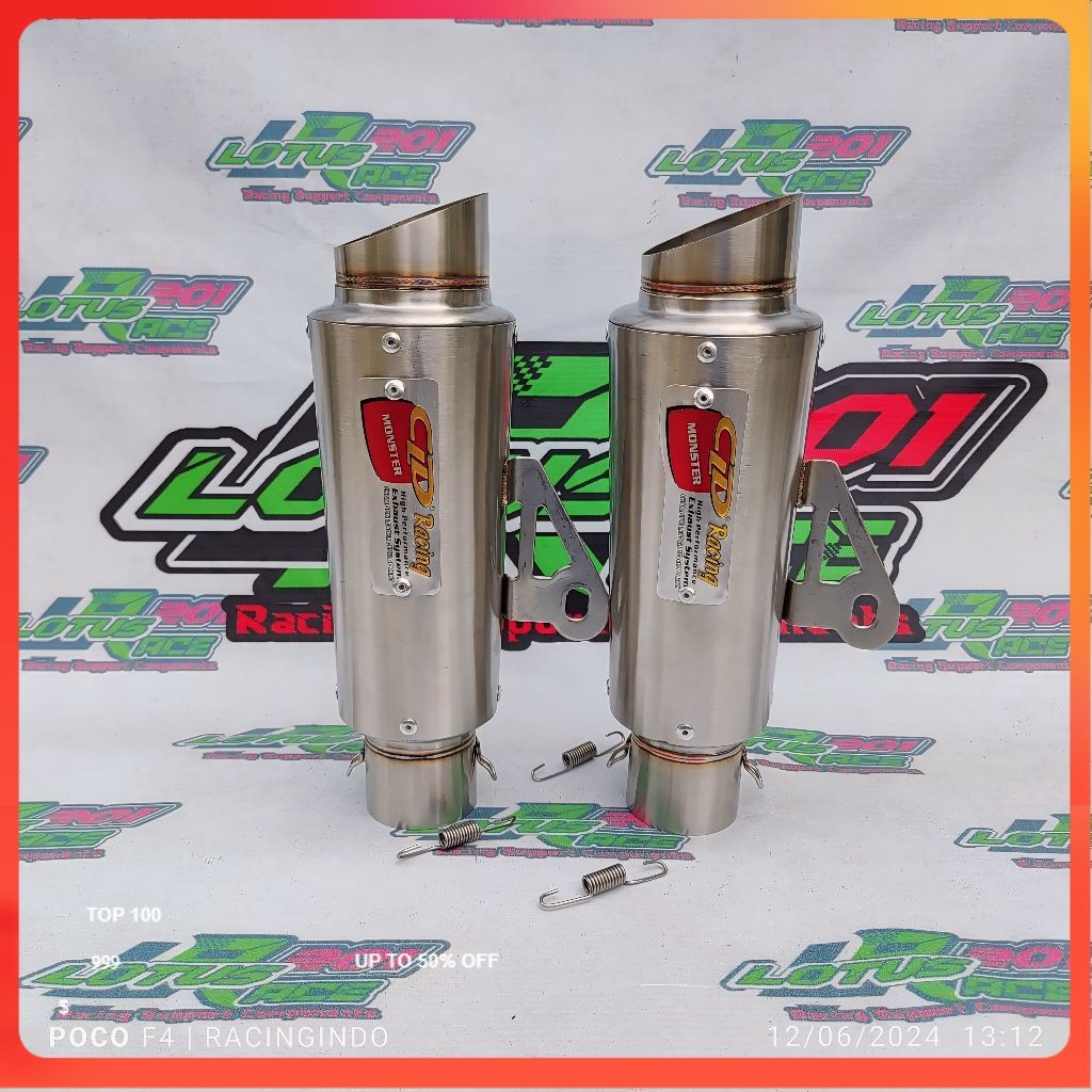 Cld MONSTER exhaust pipe muffler 51 mm inlet canister & spring only for ...