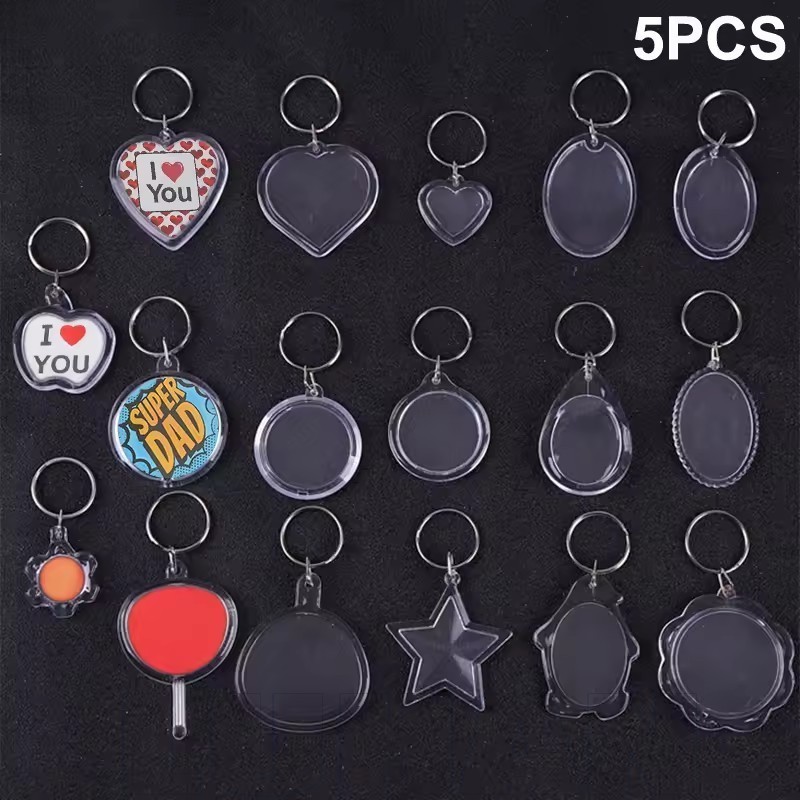 Personalized Keychain Photo Frame Set 5PCS Cute Animal Shapes Acrylic ...