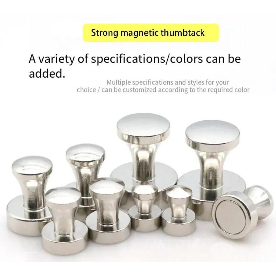 12-Piece Magnetic Push Pins - Gold Refrigerator Magnets For Office & Home Organization