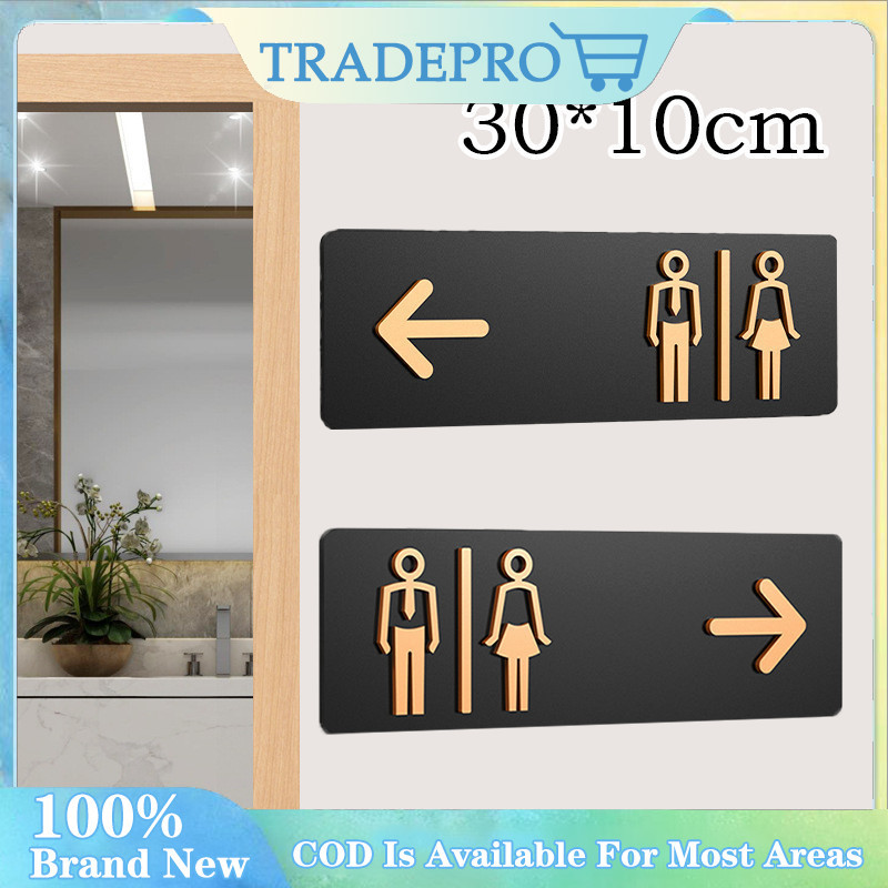 Public Toilet Guide Toilet Signage Men and Women Bathroom Signs Left ...