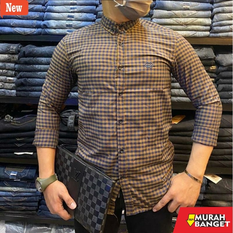 Chemise à Carreaux Sean John Vintage - Manches Longues, Noir Et Jaune - Taille XL - Occasion