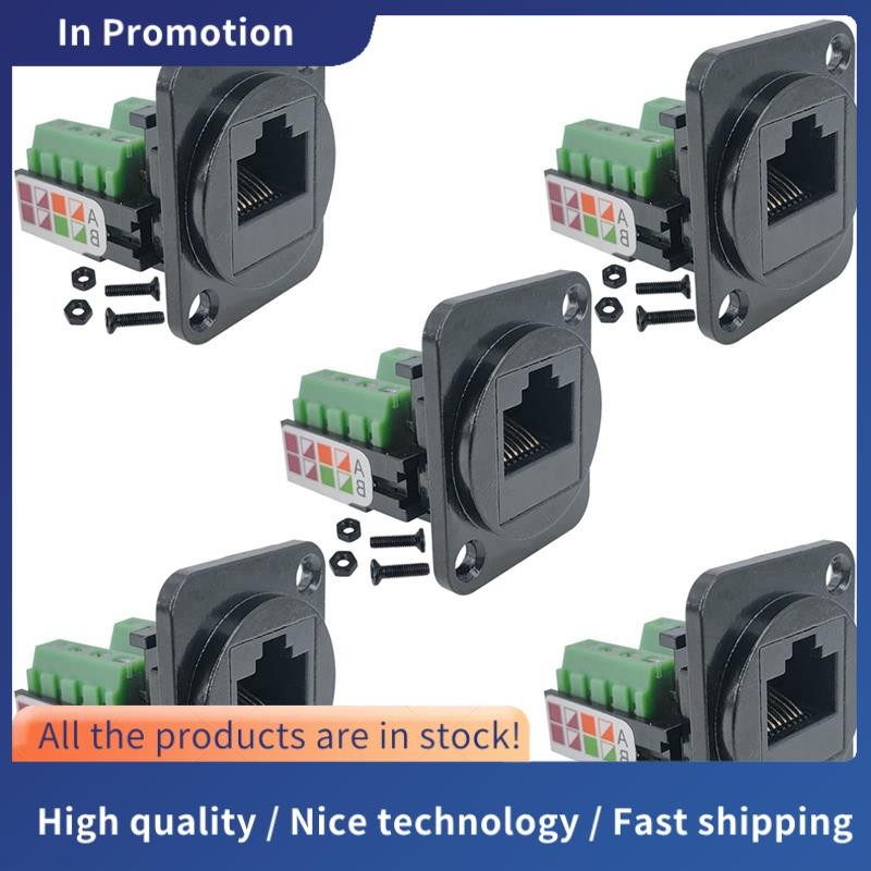 5PCS RJ45 Female Panel Mount Screw Terminal Adapter, D-Type RJ45 8P8C ...