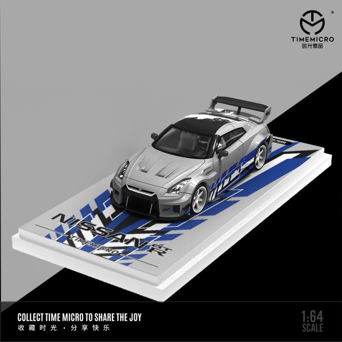 Time Micro 1:64 LBWK Nissan GT-R R35 Silver Blue Limited | Shopee ...