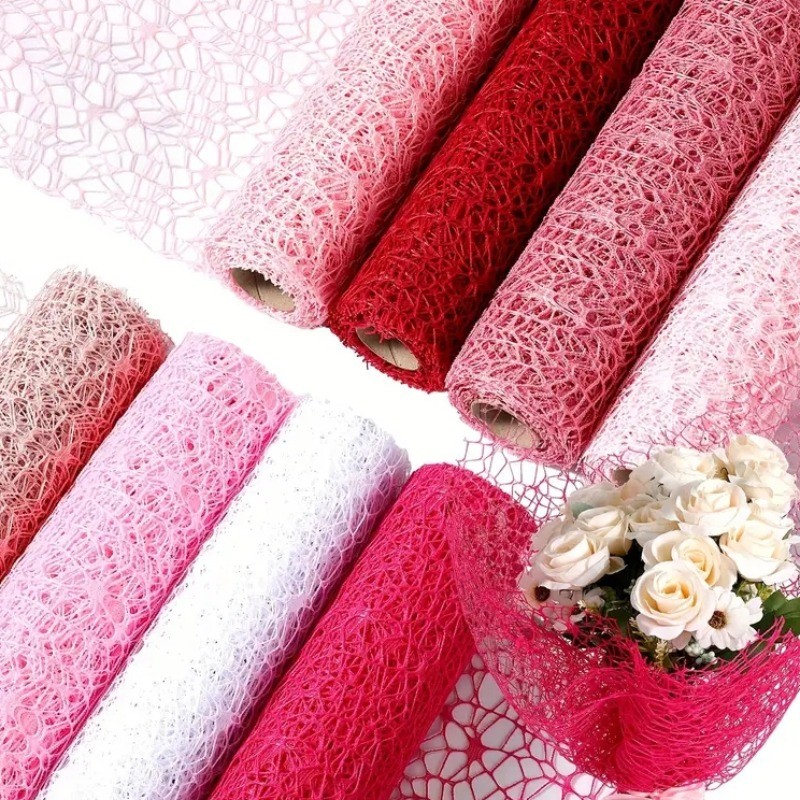 Floral Packing Gauze Hollow Grid Design Bouquet Wrapping Paper Fabric ...