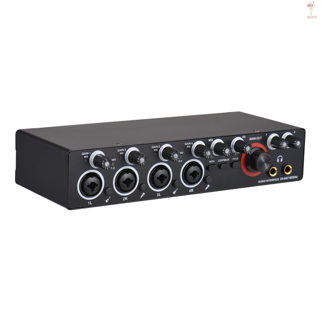 4 Channels Recording Sound Card with Driver Free Audio Interface, 4-in ...
