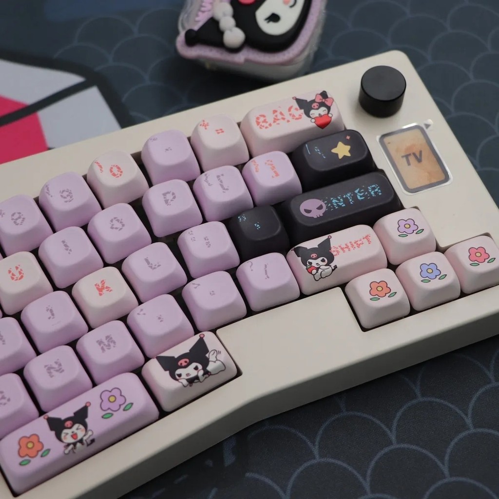 Kuromi Keycap KOA/MOC Profile PBT 140 Keys Five-sided Dye Sublimation ...