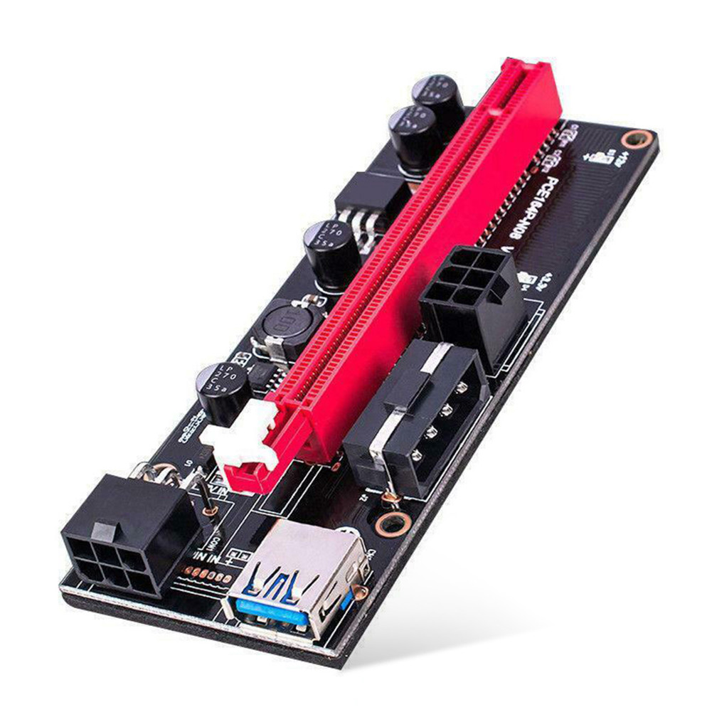 Pci-e Riser Card Bitcoin Mining Bitcoin Mining PCI-E Riser Card – VER009S,  PCIe 1x To 16x With USB 3.0 Cable PC Card To USB