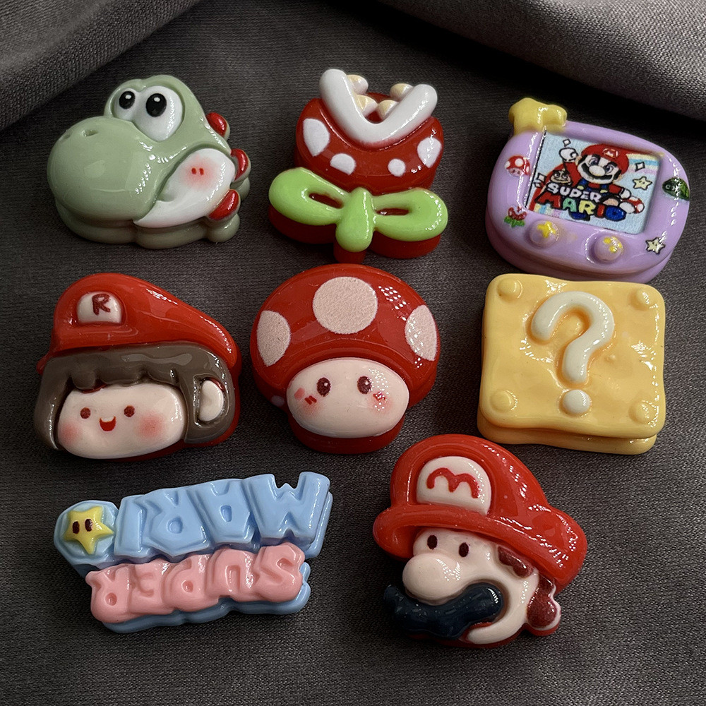 [2 @] For Jibbitz Crocs Mario 8 Sets Cartoon Resin Jewelry Accessories ...
