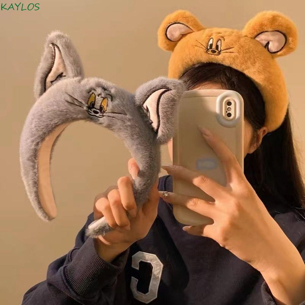 KAYLOS Cartoon Headband, Tom and Jerry Anime Plush Hair Hoop, Cute Anti ...